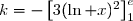 k=-\left[3(\ln x)^2\right]_1^e