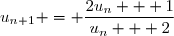 u_{n+1} = \dfrac{2u_n + 1}{u_n + 2}