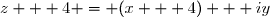 z + 4 = (x + 4) + iy