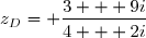 z_D	= \dfrac{3 + 9i}{4 + 2i}